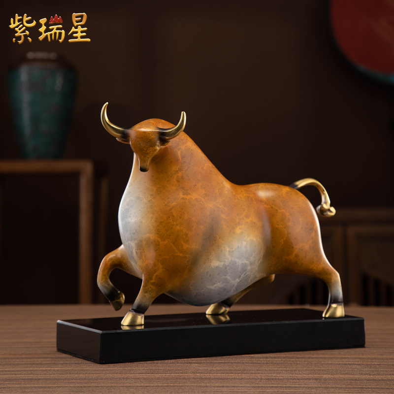 #วัวกระทิงนำโชค Lucky Ox งานทองเหลือง วัวผู้หนักแน่นมั่นคง ซื่อสัตย์ ใจเย็น และขยัน