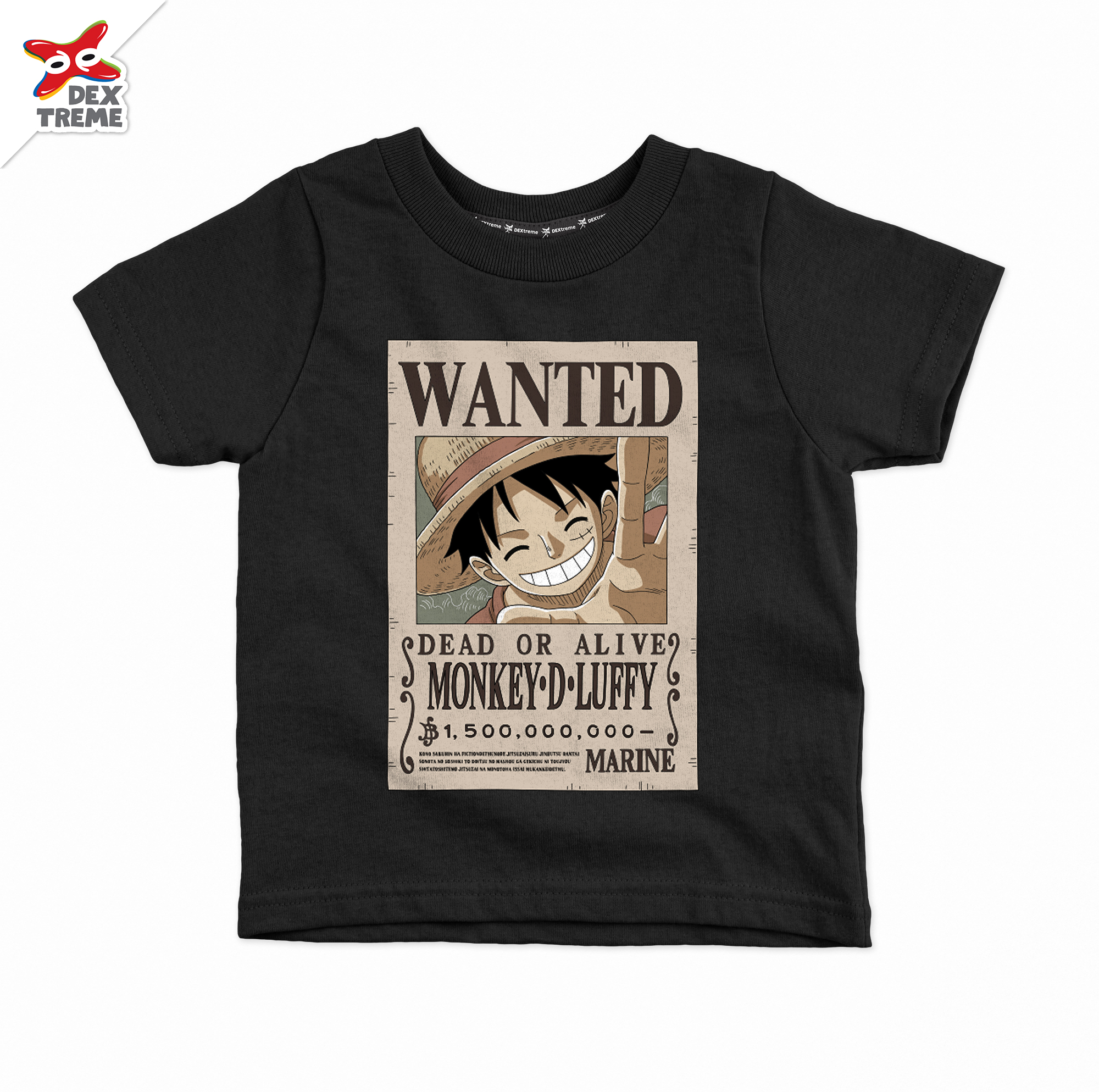 เสื้อยืดเด็กวันพีช One Piece Luffy Wanted