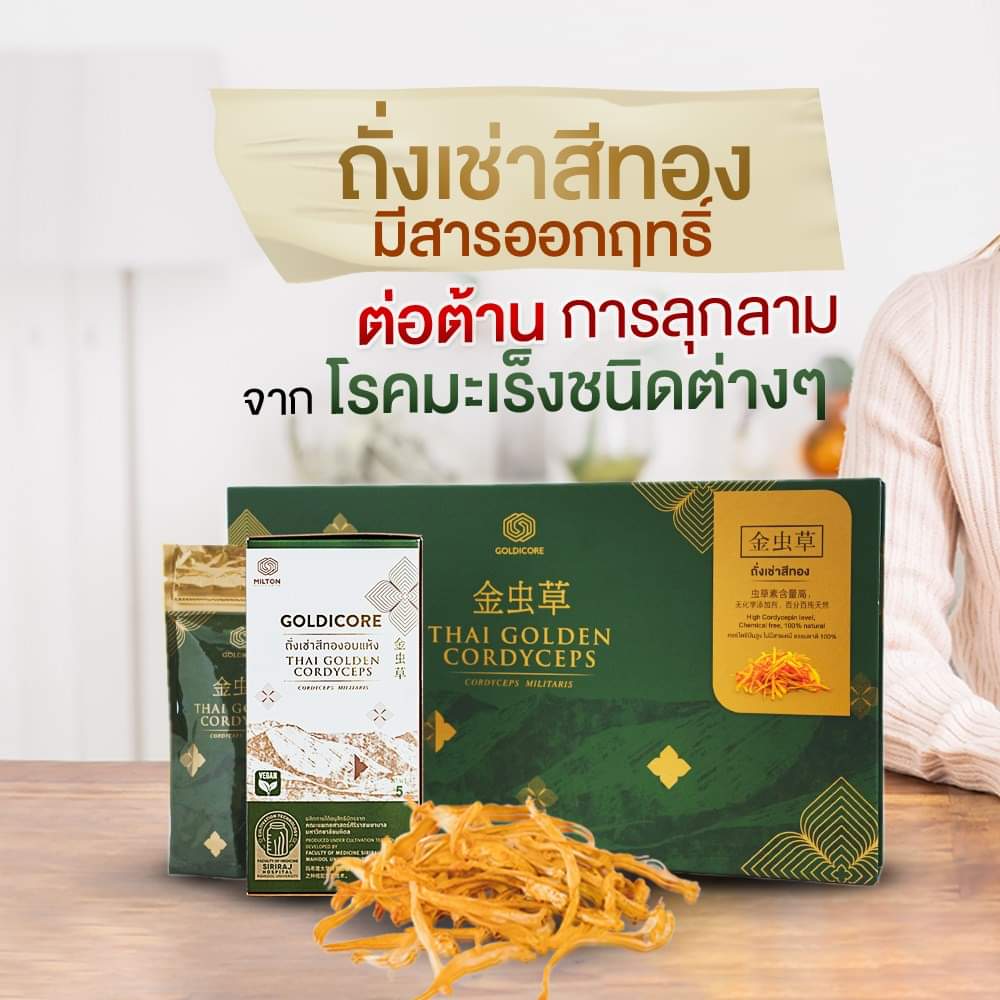 ถั่งเช่าสีทอง goldicore บำรุงสุขภาพ ถั่งเช่า
