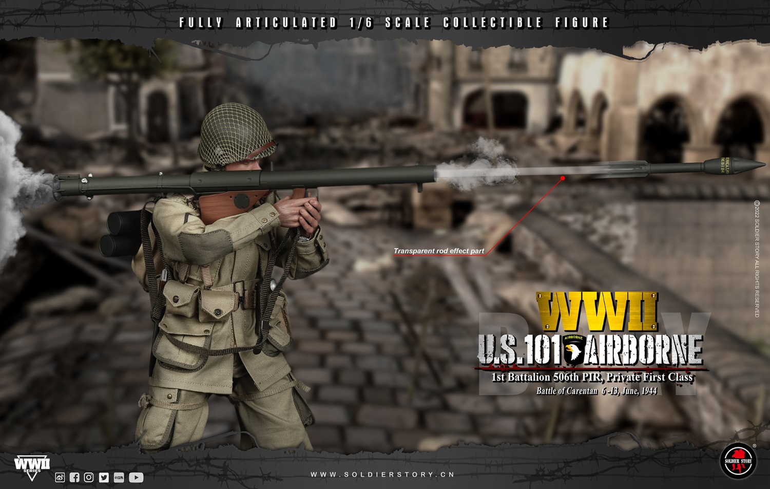 Soldier Story SS-126 1/6 WWII U.S. 101st Airborne - 1st Battalion 506th PIR, Private First Class