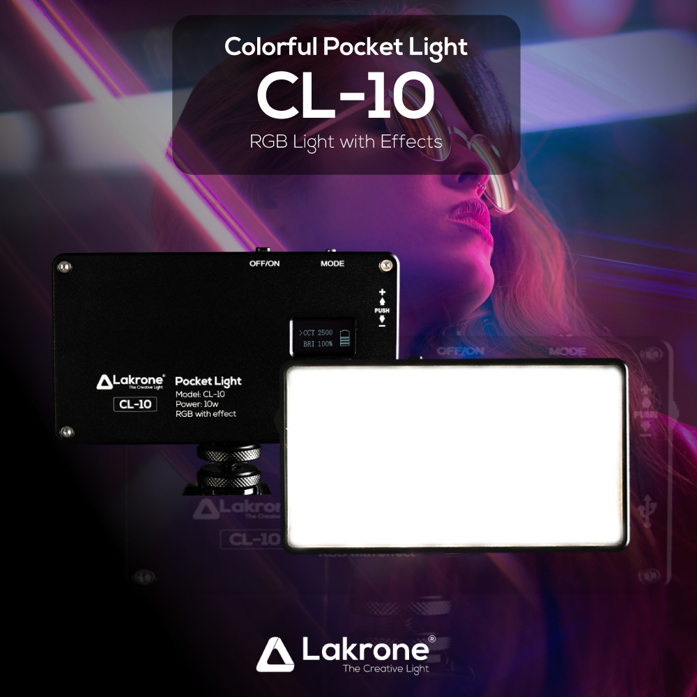 CL-10 Colourful Pocket Light 360 สีปรับแสงเปลี่ยนสีได้ดังใจ พกพาสะดวก กำลังไฟ 10 วัตต์