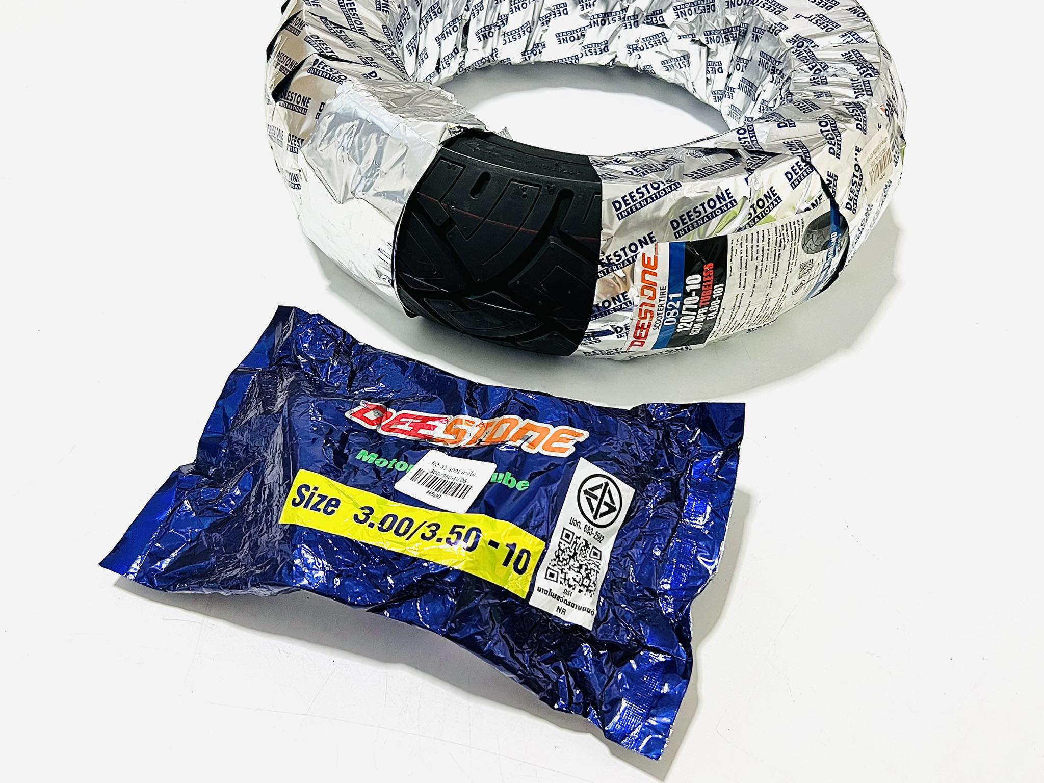 ยางนอกชาลี+ยางใน 120/70/10 D821 C