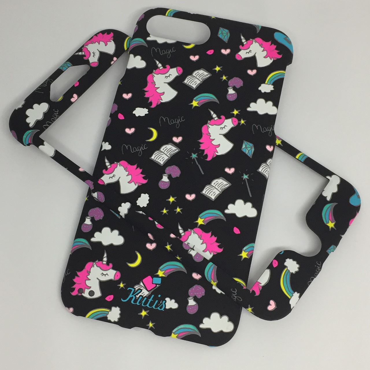 เคสคูทิส (Kutis) ไอโฟน7พลัส,8พลัส(ลายหัวม้ายูนิคอร์นพื้นหลังสีดำ)