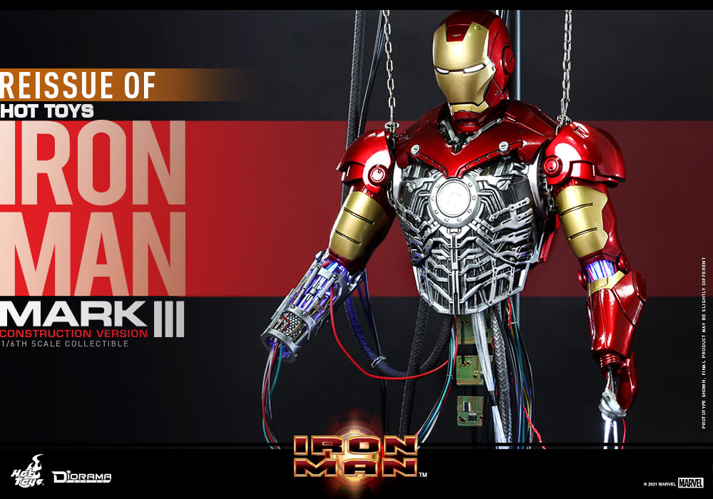 Hot Toys DS003 1/6 Iron Man - Mark III (Construction Version)