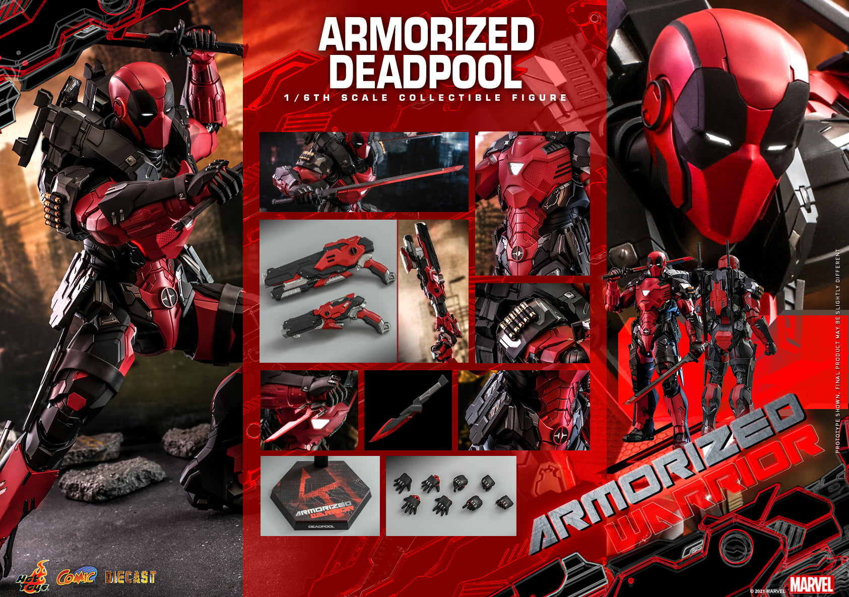 Hot Toys CMS09D42 1/6 Armorized Warrior - Armorized Deadpool (SE)
