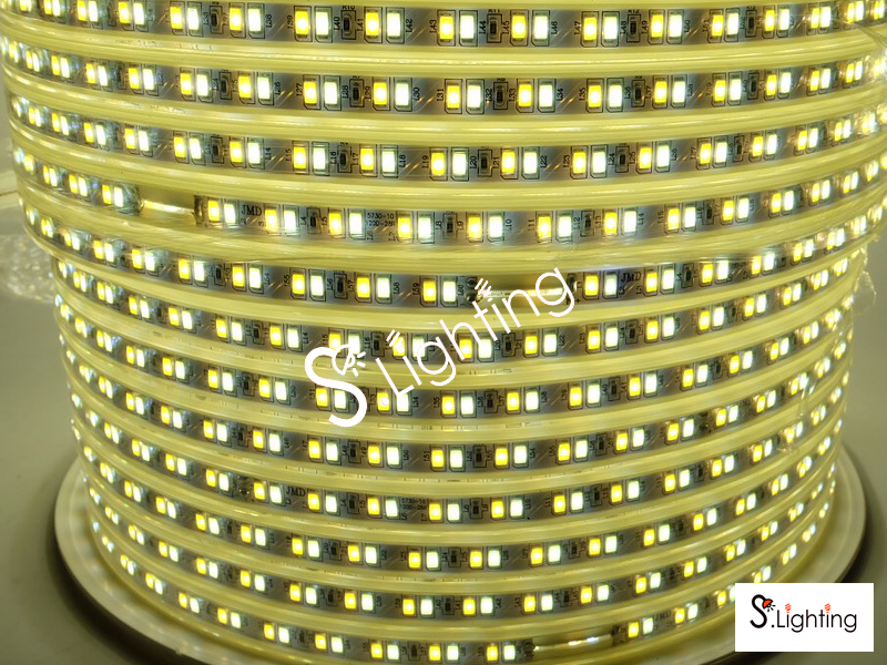 ไฟสายยางแบน5730 LED ปรับระบบ แสงสลับขาววอร์ม