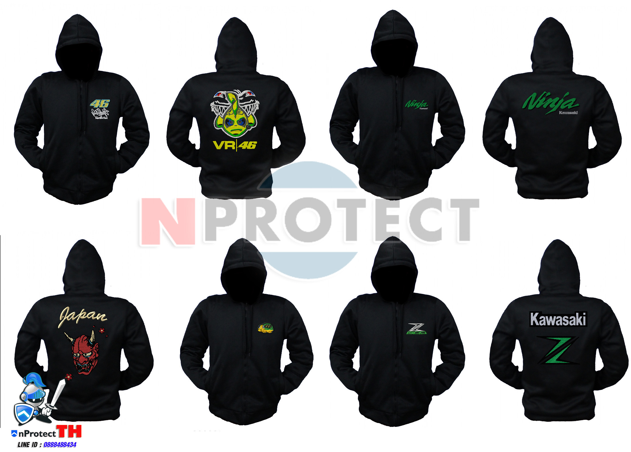 แบบงานปัก Logo บนเสื้อฮู้ด