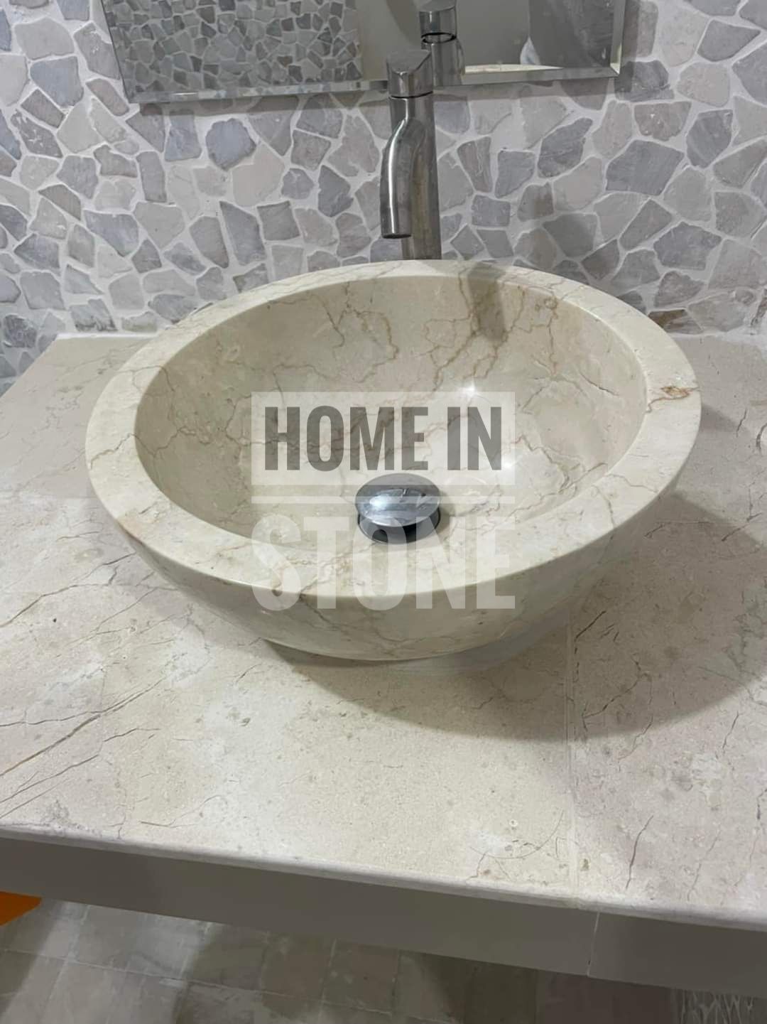 อ่างล้างมือ หินธรรมชาติ ลายสวยหรู เพิ่มความโดดเด่นให้กับห้องน้ำ