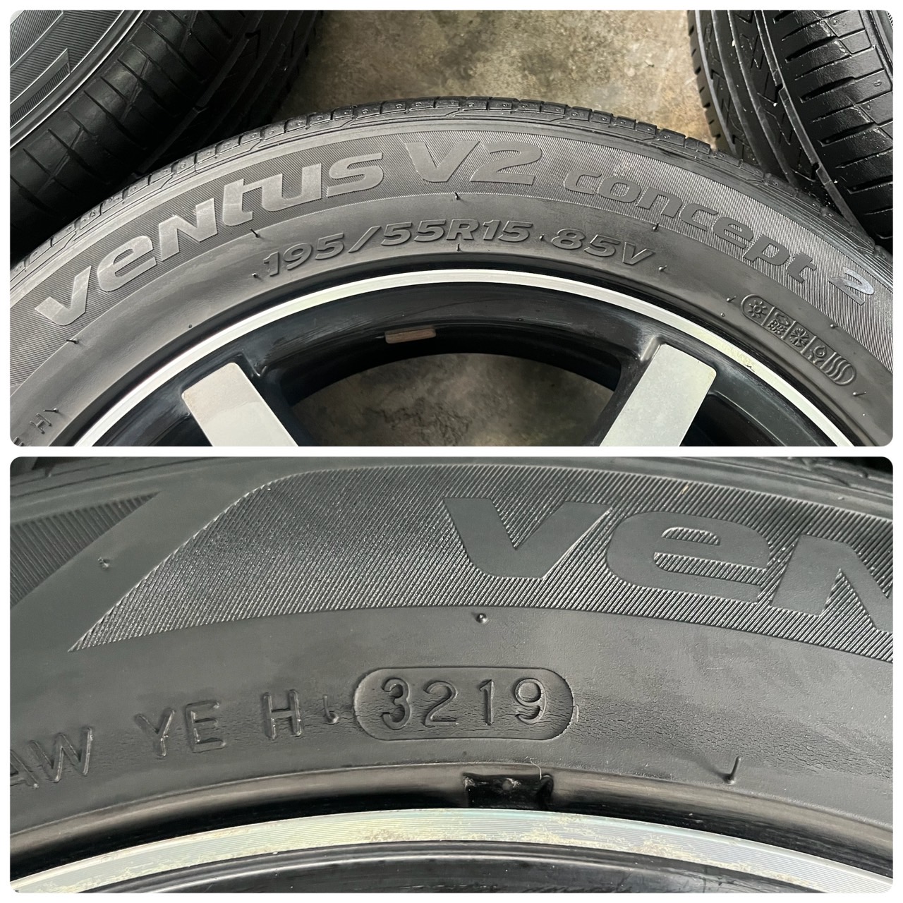 ✨ล้อแม็กแต่ง 4รู100✨STANCE ขอบ 15 ดำหน้าเงา พร้อมยาง 195-55-15 Hankook ปี 19