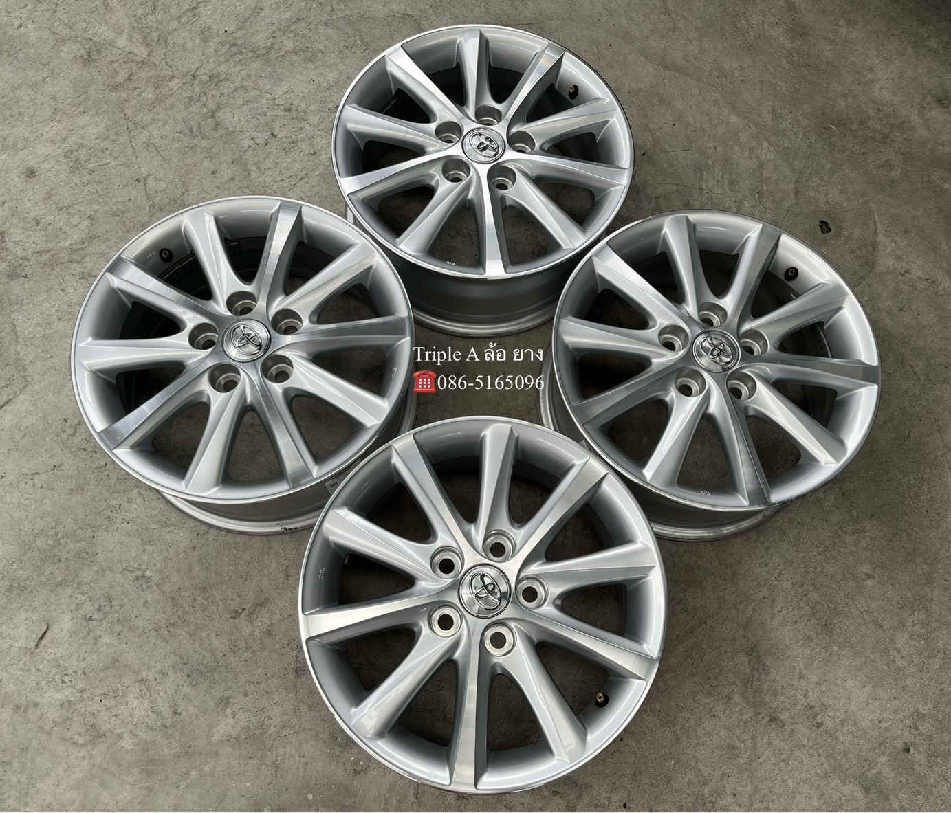 ✨ล้อแม็ก 5รู114✨Toyota Camry Hibrid ขอบ 16 สีบอร์นหน้าเงา