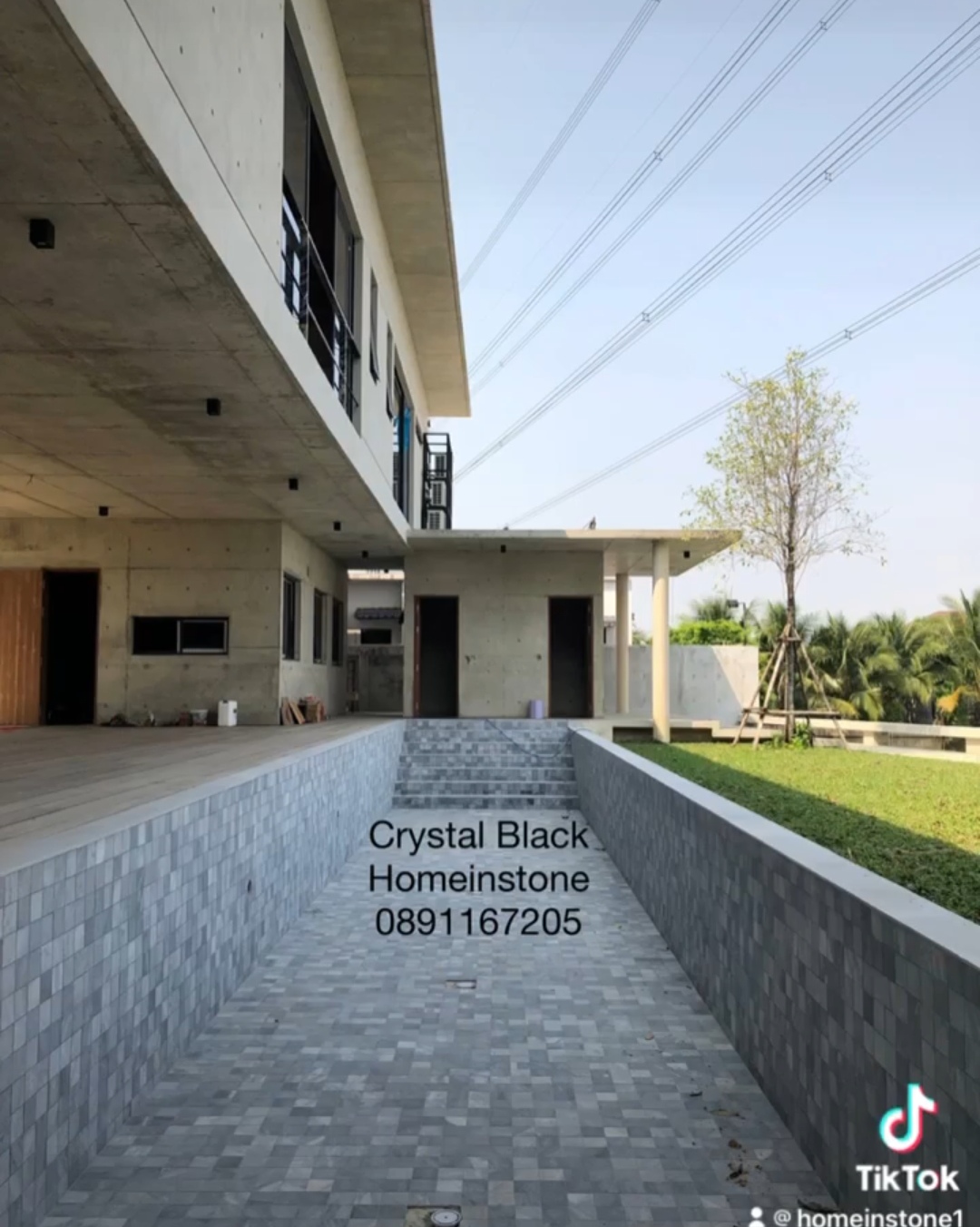 หินปูสระว่ายน้ำ crystal black พร้อมส่ง