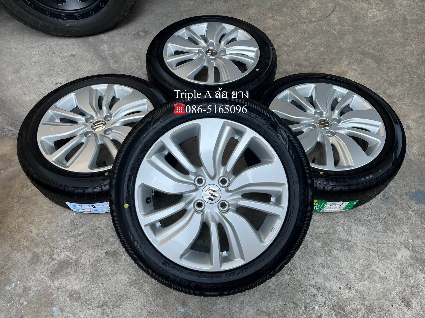 ✨ล้อแม็ก✨Suzuki Swift ขอบ 16 พร้อมยางใหม่💯185-55-16 Dunlop♨️ปี 24♨️