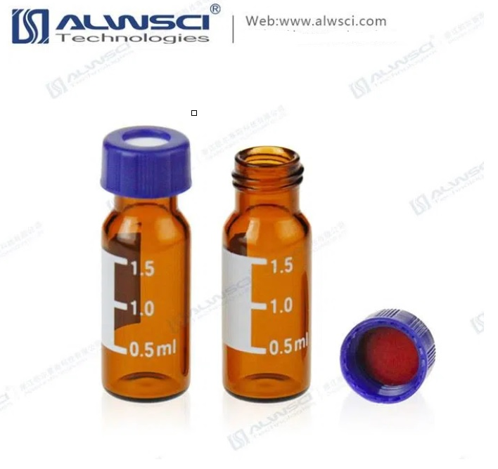 vial สีชา ฝาเกลียว ขนาด 2 ml -12x32mm(100ชิ้น/แพ็ค) 9-425 มีสเกล-พร้อมฝาเกลียวND9