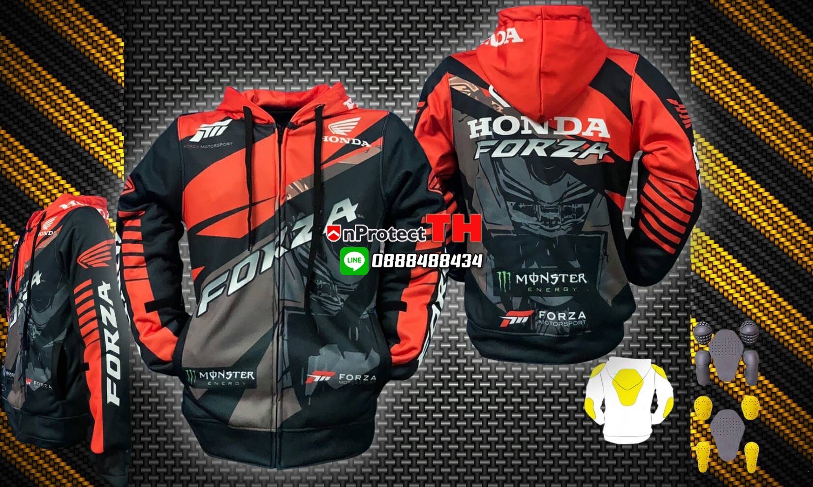 เสื้อการ์ดฮอนด้า HONDA FORZA แดง