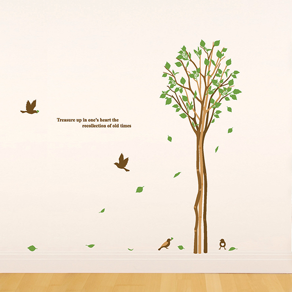 PS-60051 Wall Sticker วอลล์สติ๊กเกอร์แต่งผนังลายต้นไม้ ขนาด สูง 1.21 M x กว้าง 1.68 M