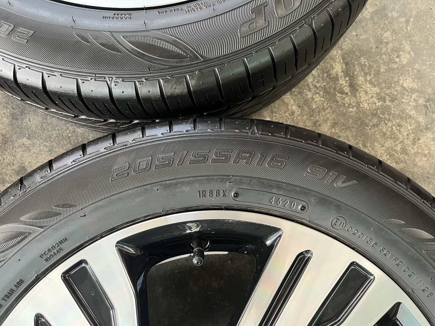 ✨ล้อแม็ก 5รู114✨Mitsu Xpander ขอบ 16 ดำหน้าเงา แถมยาง 205-55-16 Dunlop ปลายปี 20