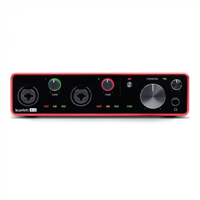 Focusrite Scarlett 4i4 (3RD GEN) Interface MIC A Grade สำหรับปรับแต่งเสียงรับส่งสัญญาณบันทึกเสียงไมโครโฟนกับคอมพิวเตอร์ รองรับไมค์สองตัว