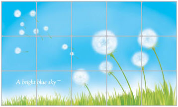 L-09 Anti-flame อลูมิเนียมสติ๊กเกอร์ ลายดอกหญ้า ขนาด 75x45 cm