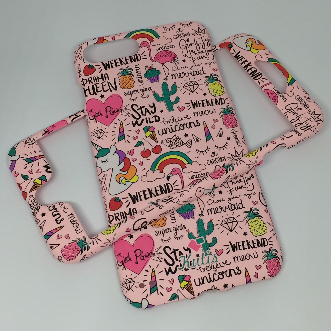 เคสคูทิส (Kutis) ไอโฟน7พลัส,8พลัส(ลายนกฟลามิงโก้พื้นหลังสีชมพู)