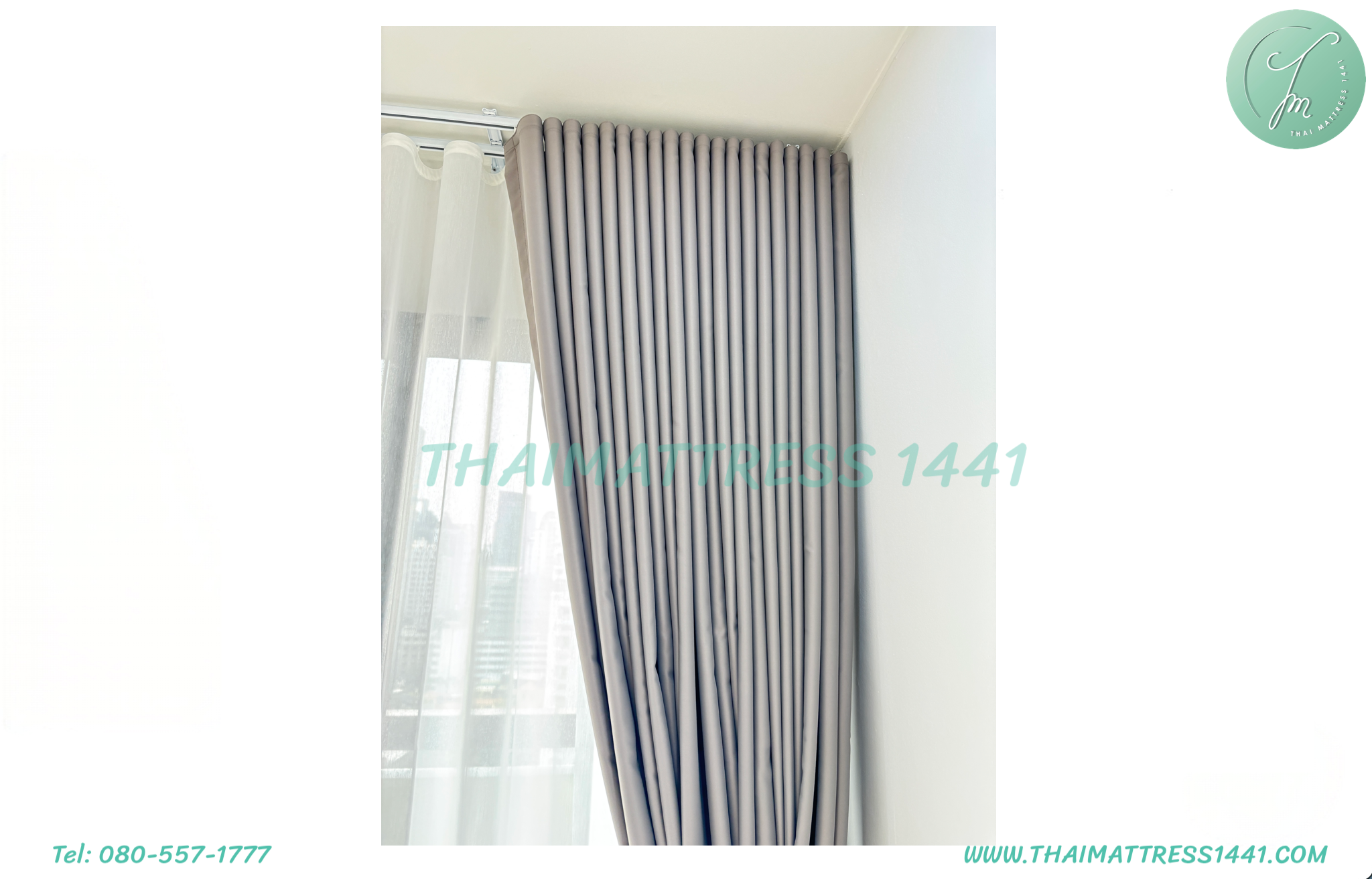 ผ้าม่านลอน กันแสง UV + ผ้าม่านโปร่ง สำหรับบ้านและคอนโด - Wave Curtain with sunblock and UV Protection