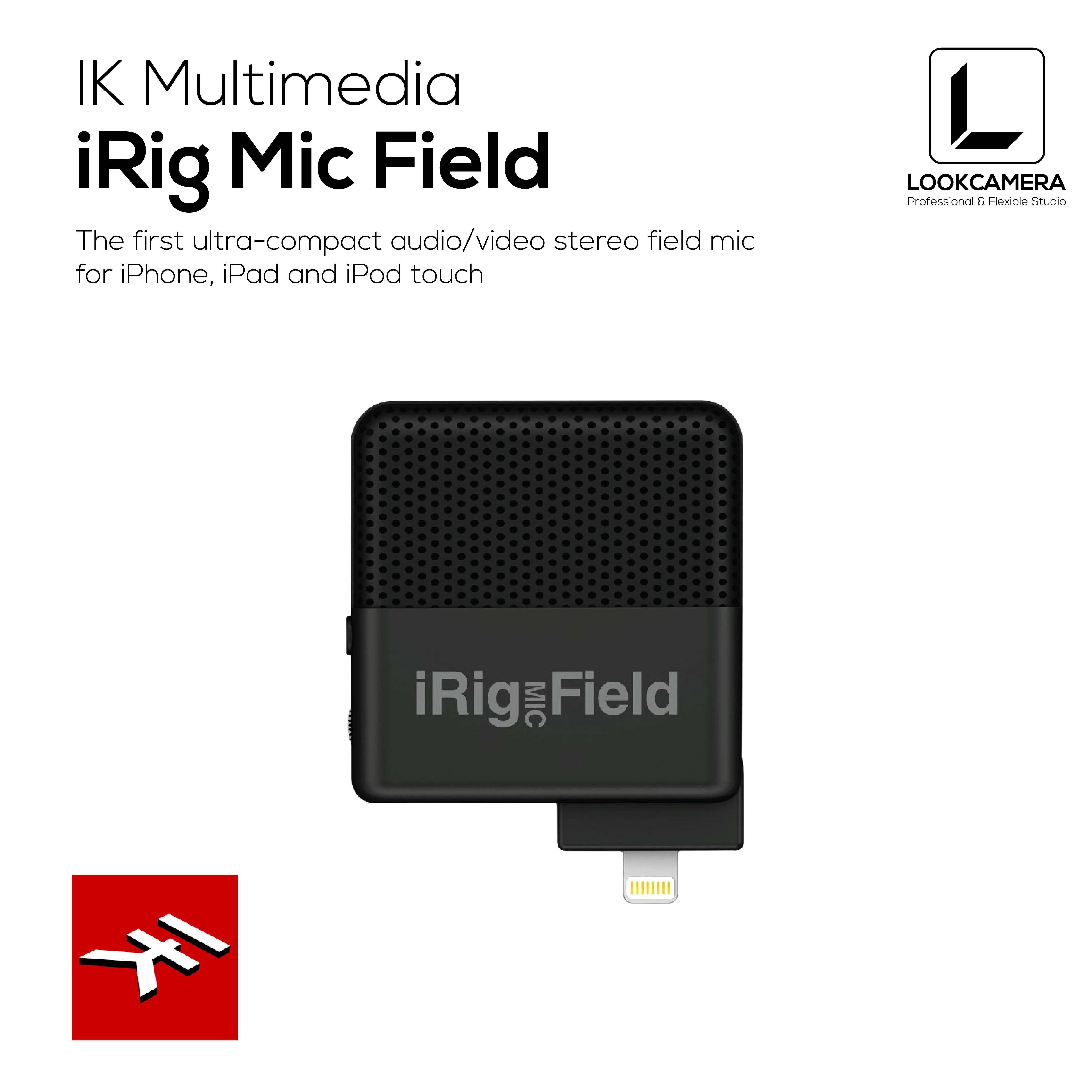 IK Multimedia iRig Mic Field ไมโครโฟนบันทึกเสียงสำหรับ IOS Apple Iphone
