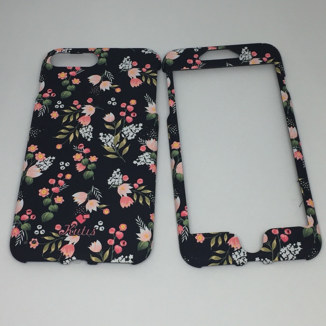 เคสคูทิส(Kutis)ไอโฟน7พลัส,8พลัส(ลายช่อดอกไม้สีดำnew)มาใหม่