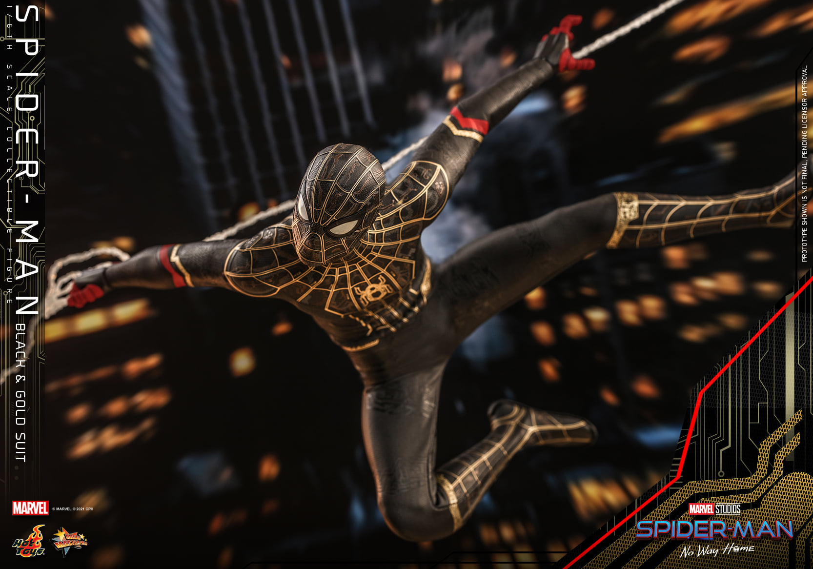 Hot Toys MMS604 1/6 Spider-Man: No Way Home - Spider-Man (Black & Gold Suit)