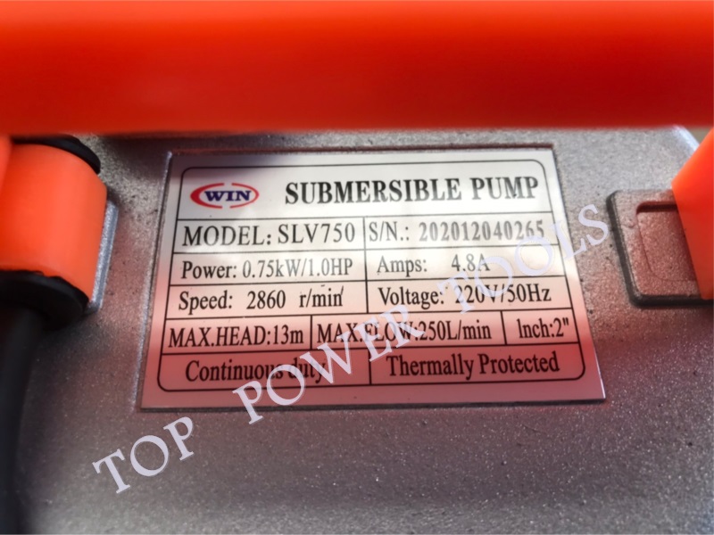 ปั๊มแช่มิเนียม 2" SLV750 (N16022) 750W. WIN
