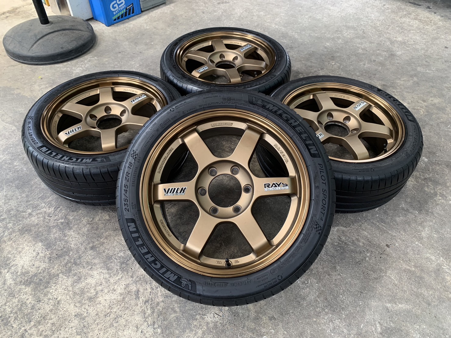 ✨แม็กแต่ง 6รู139✨TE37 หน้าแบน ขอบ 18 พร้อมยาง 235-45-18 Michelin ปลายปี 20