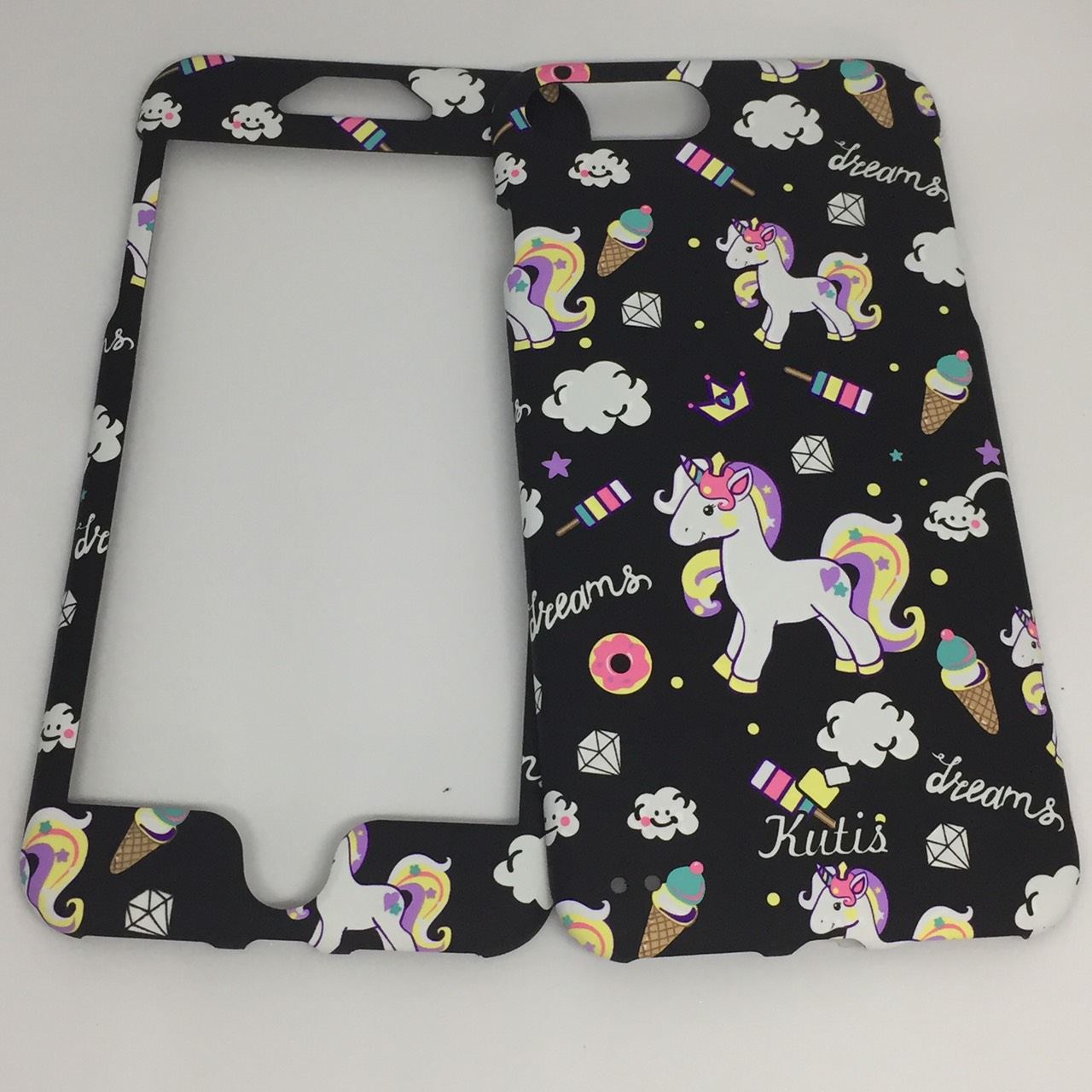 เคสคูทิส (Kutis) ไอโฟน7พลัส,8พลัส(ลายม้ายูนิคอร์นพื้นหลังสีดำ)