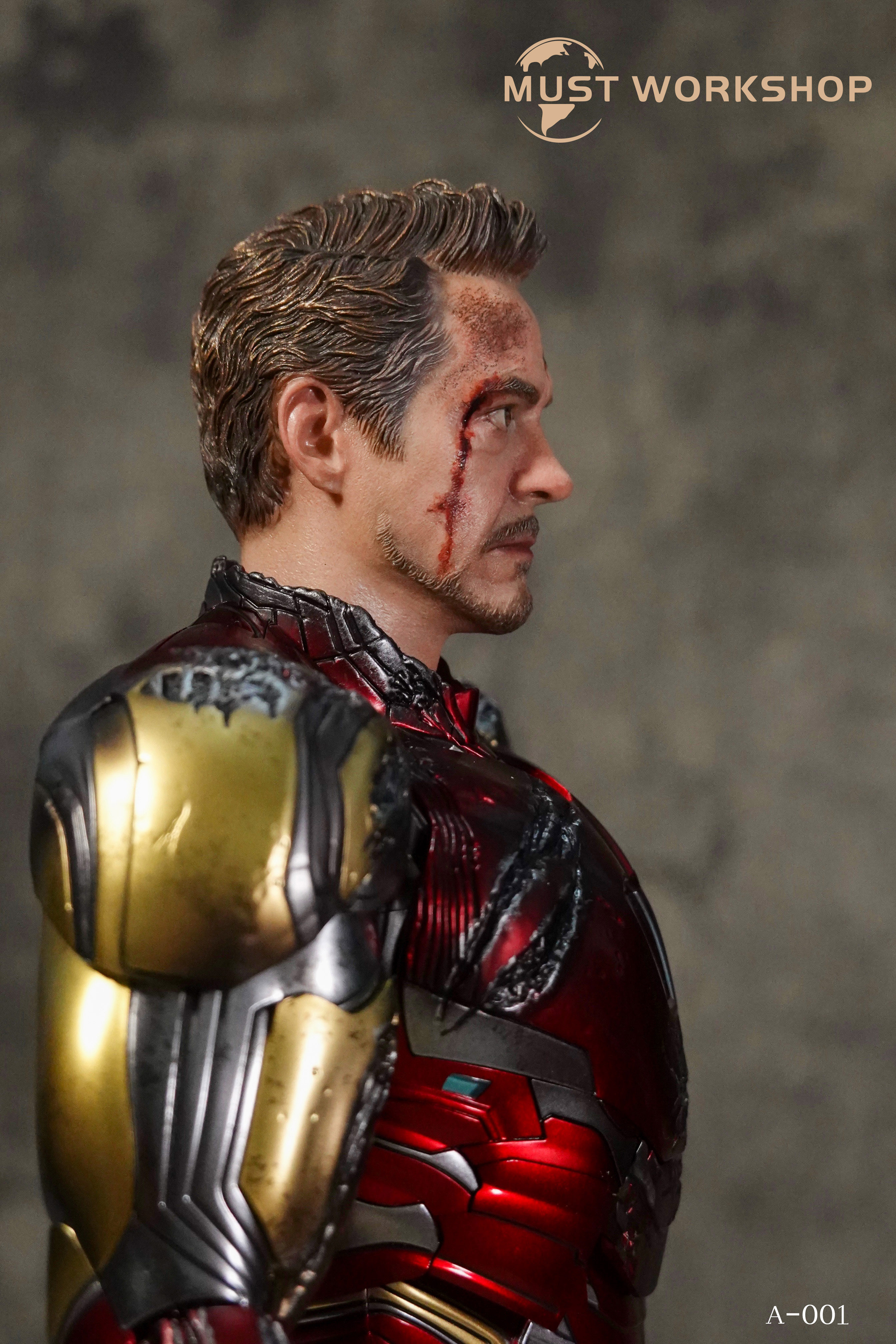 MUST WORKSHOP A-001 1/6 European Male Headsculpt Battle Damage