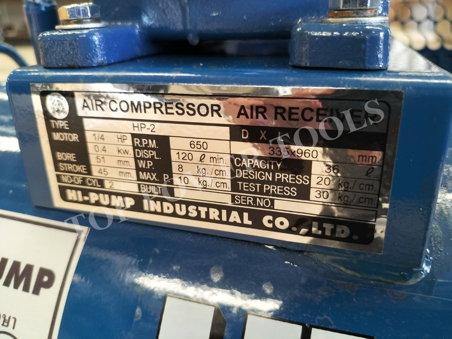 ปั๊มลมลูกสูบ 1/4HP 36L. HI-PUMP (ไม่รวมมอเตอร์)