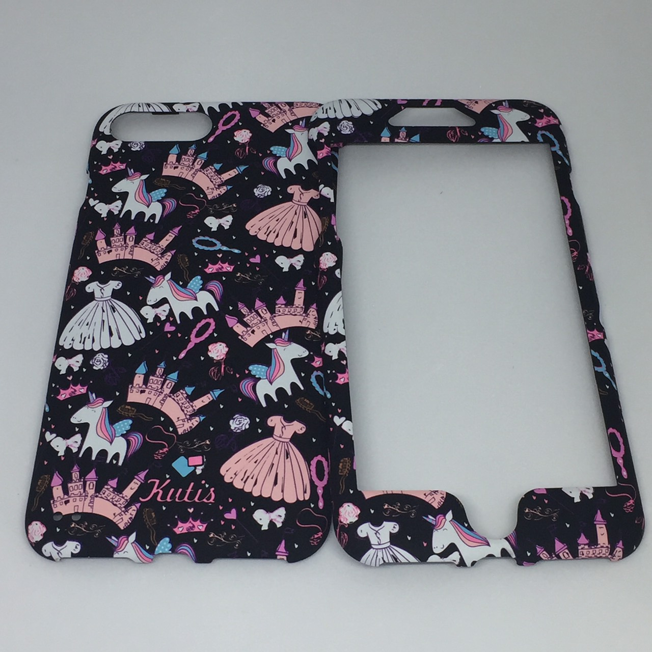 เคสคูทิส(Kutis)ไอโฟน7พลัส,8พลัส(ลายกระโปรงกับปราสาทสีดำ)มาใหม่ เคสประกบหน้า-หลัง เคสเรืองแสง เคสลายวินเทจ