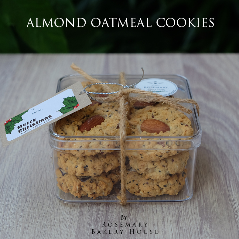 🍪 🌾🌰ALMOND OATMEAL COOKIES 🎅 🎄คุ้กกี้อัลมอนด์ข้าวโอ๊ต - CKH บรรจุกล่องใส #ของขวัญปีใหม่ #คุ้กกี้เพื่อสุขภาพ #แคลรอรี่ต่ำ
