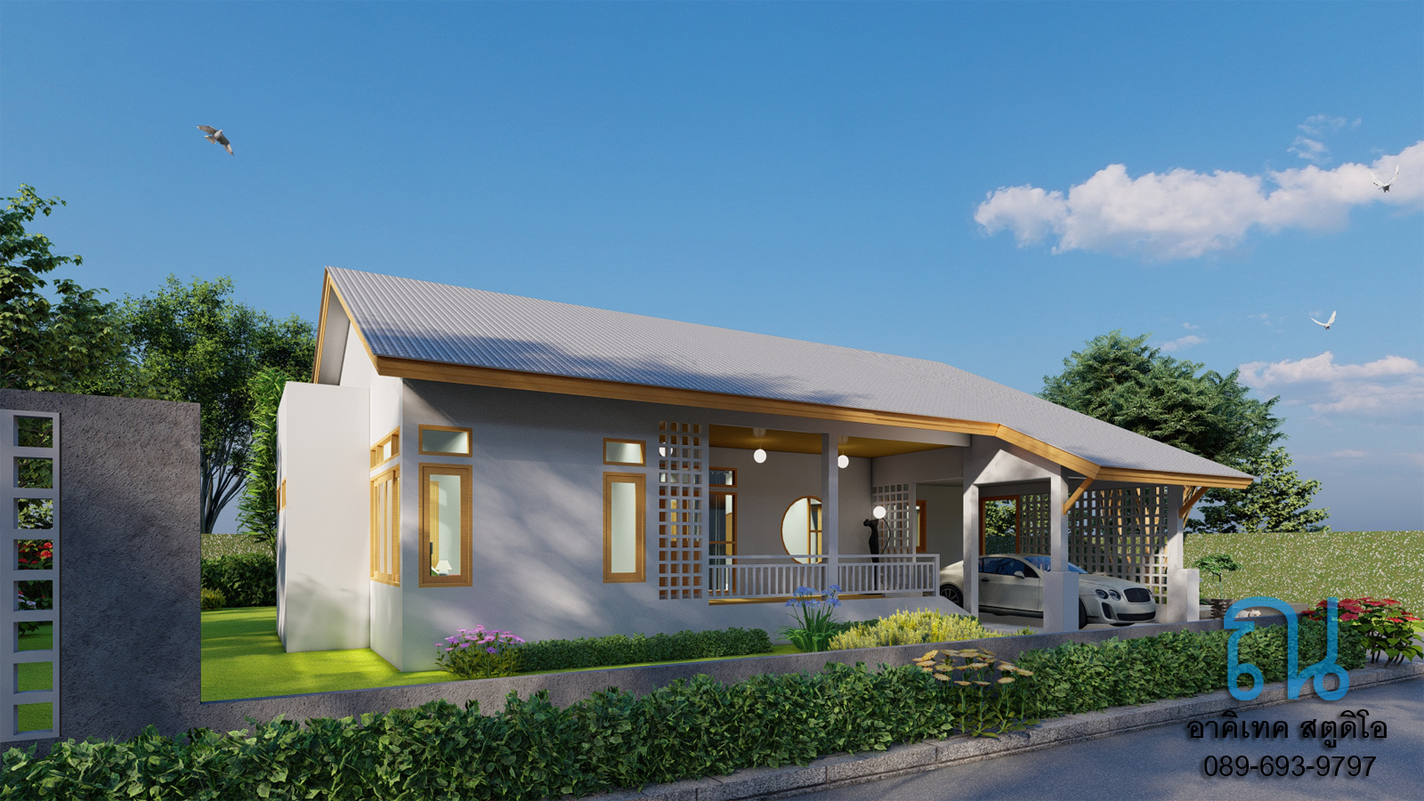 แบบบ้านชั้นเดียว สไตล์มูจิ (Muji Style) NA-119 ขนาด 150 ตร.ม. 3 ห้องนอน 4 ห้องน้ำ