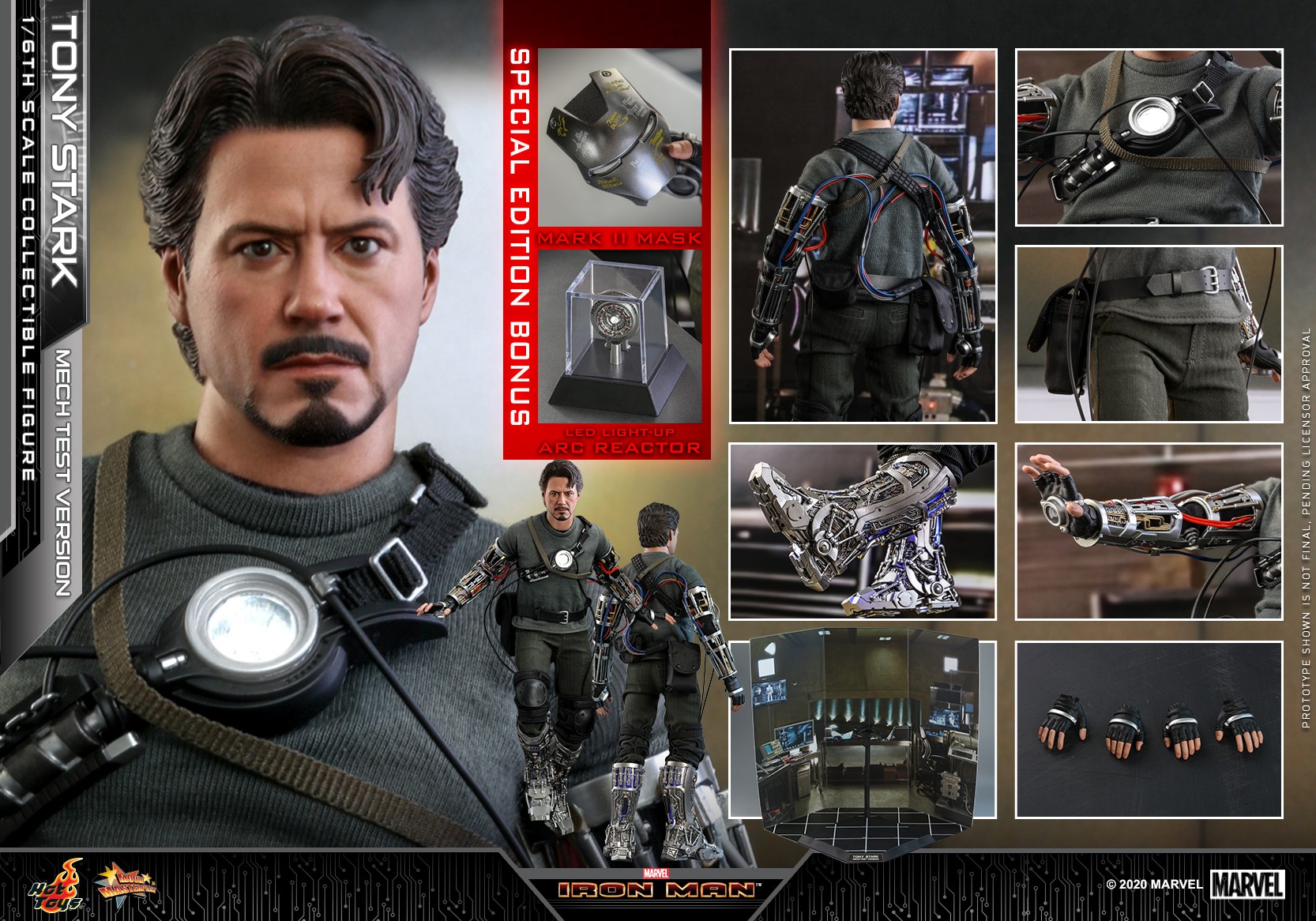 Hot Toys MMS581B 1/6 Iron Man - Tony Stark (Mech Test Version) (Special Edition Bonus)