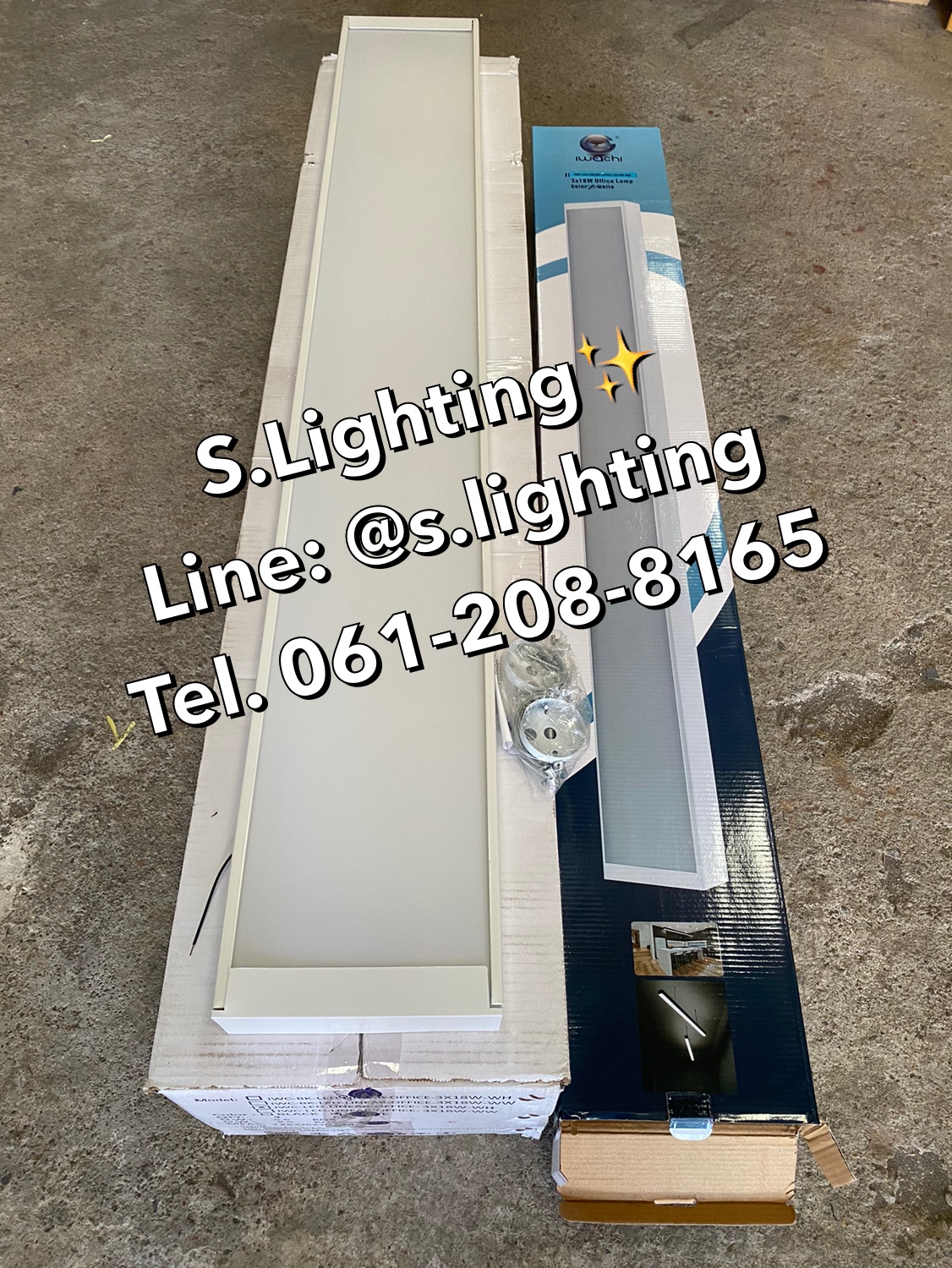 โคมไฟแขวนสลิงเพดาน Linear Office LED 3x18w แสงขาว (เปลี่ยนหลอดได้)