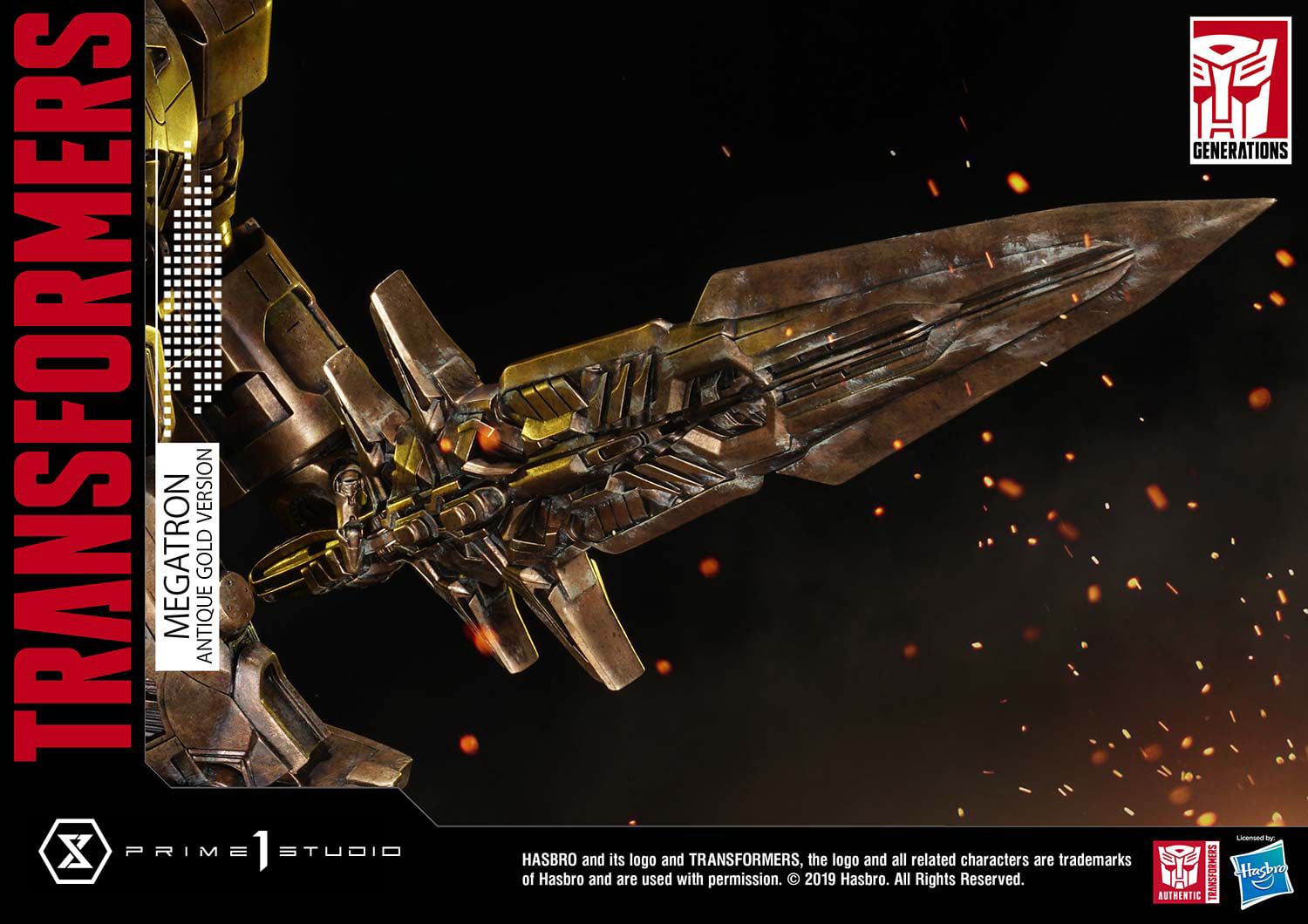 Prime 1 Studio PMTF-02AG Transformers G1 - Megatron (Antique Gold Version)