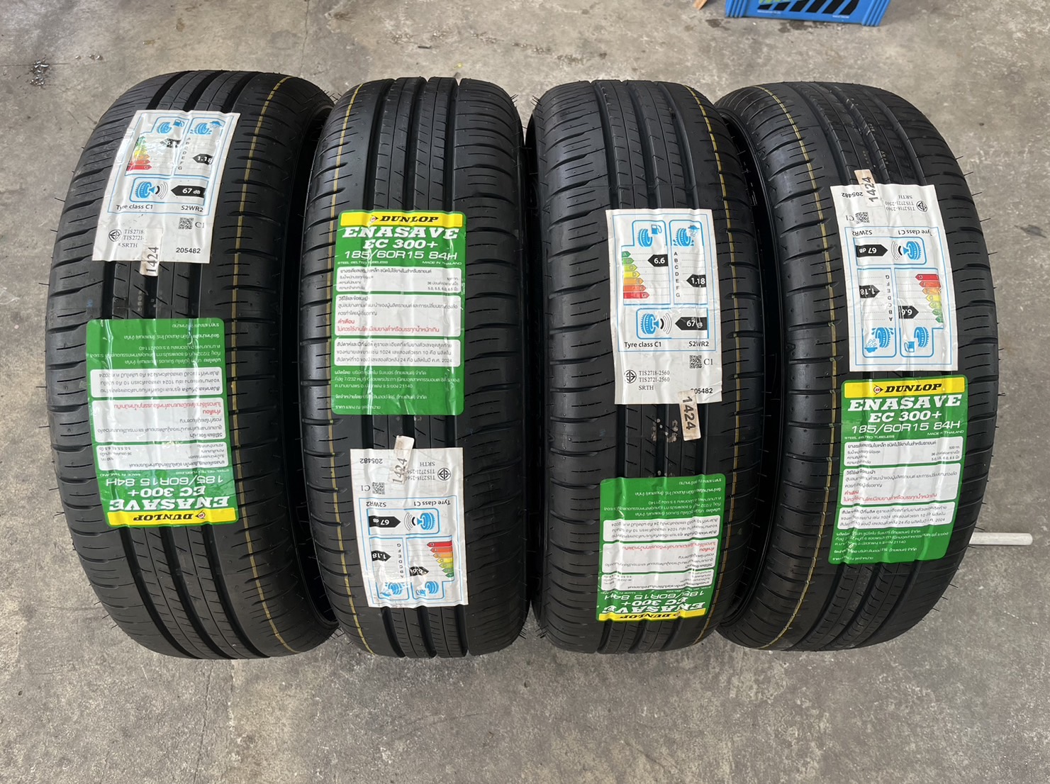 ✨ล้อแม็ก✨Toyota Vios 12 ก้าน ขอบ 15 ดำหน้าเงา พร้อมยางใหม่💯185-60-15 Dunlop♨ปี 24♨