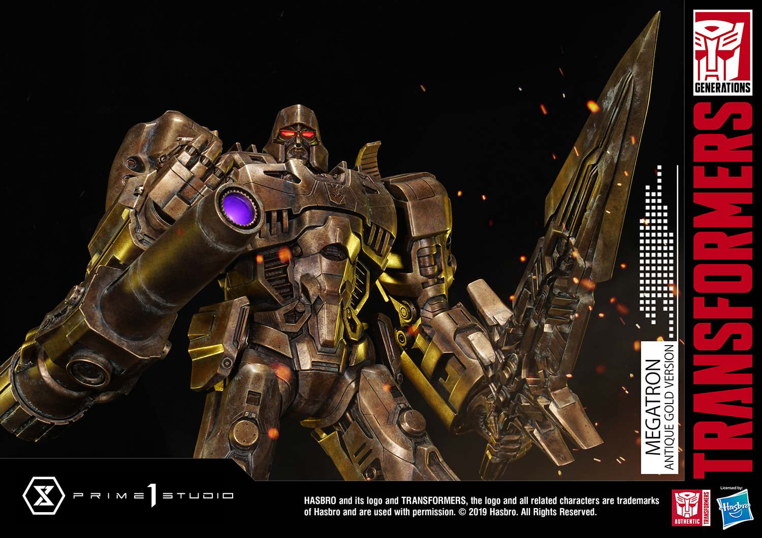 Prime 1 Studio PMTF-02AG Transformers G1 - Megatron (Antique Gold Version)