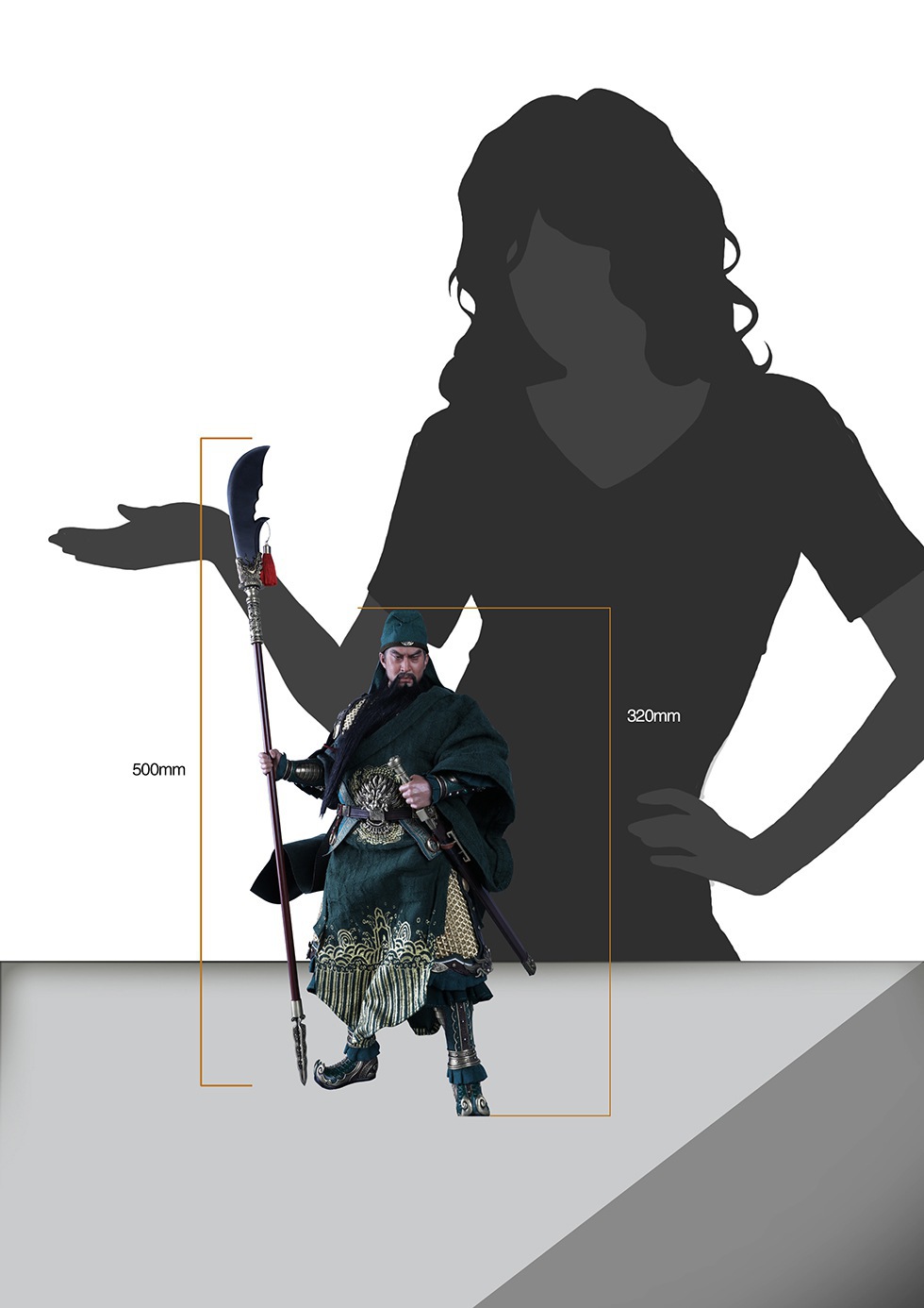 303TOYS MP009 + MP010 1/6 THREE KINGDOMS - MARQUIS GUAN YU YUNCHANG, GOD OF WAR (EXCLUSIVE COPPER VERSION) + RED RABBIT, THE STEED OF GUAN YU