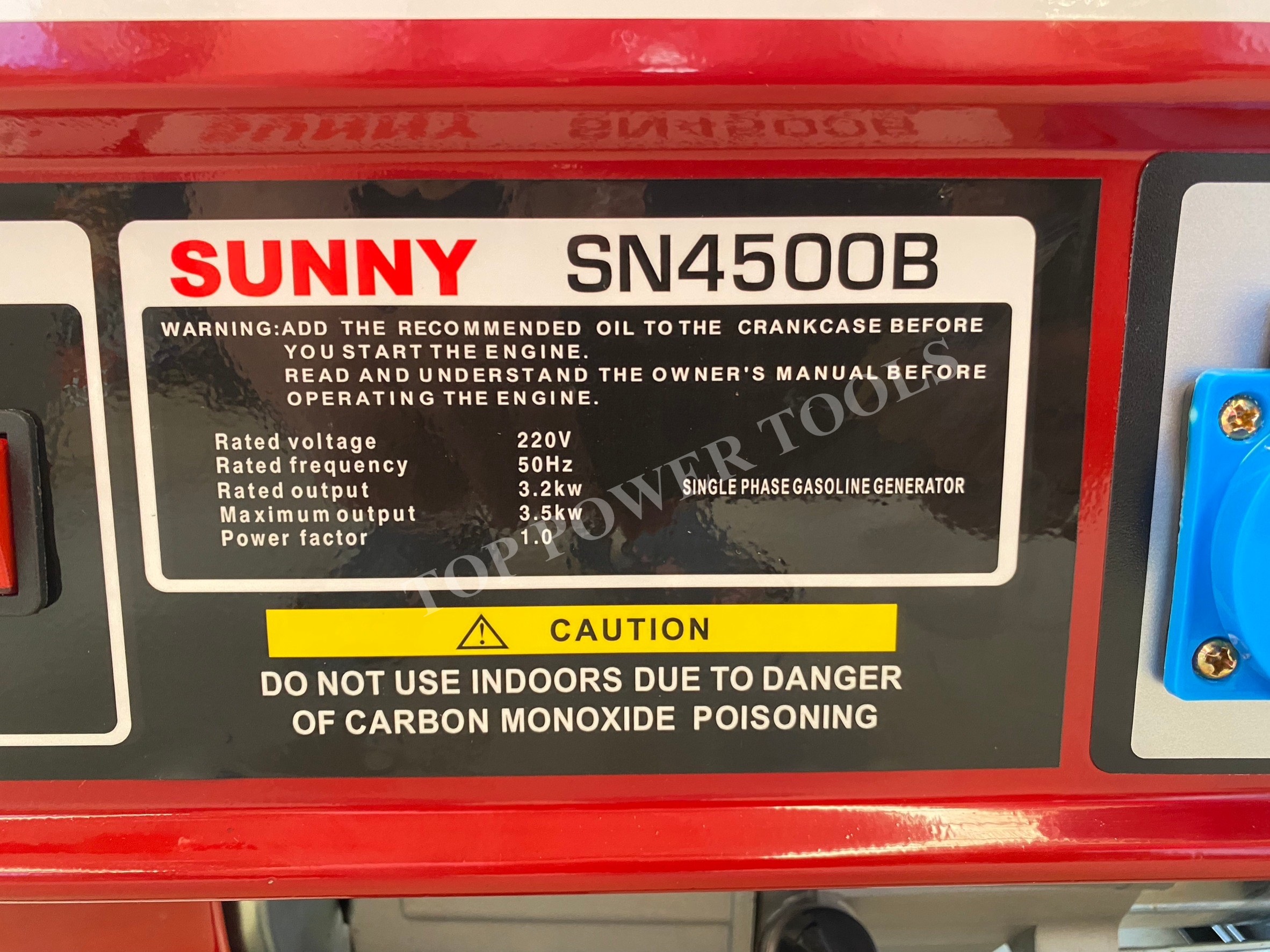เครื่องปั่นไฟเบนซิน SN4500B M07004 3.5KW. SUNNY