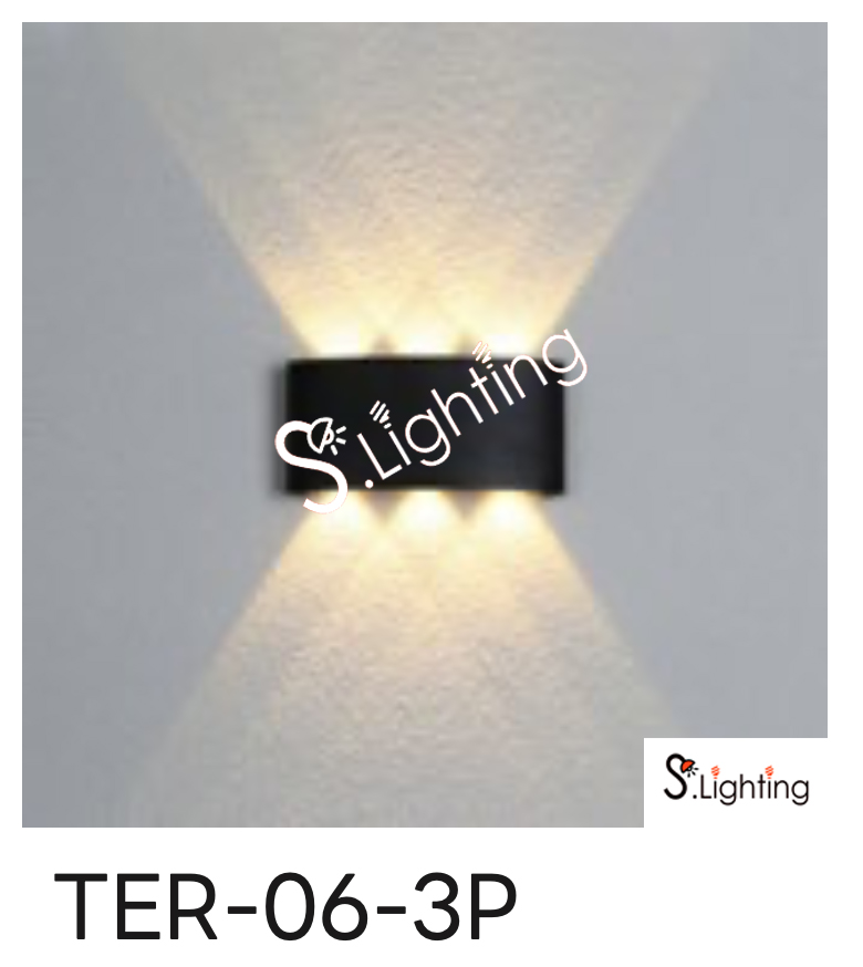 โคมไฟติดผนังภายนอก 10-TER-06-3P-5.5W30-WBK