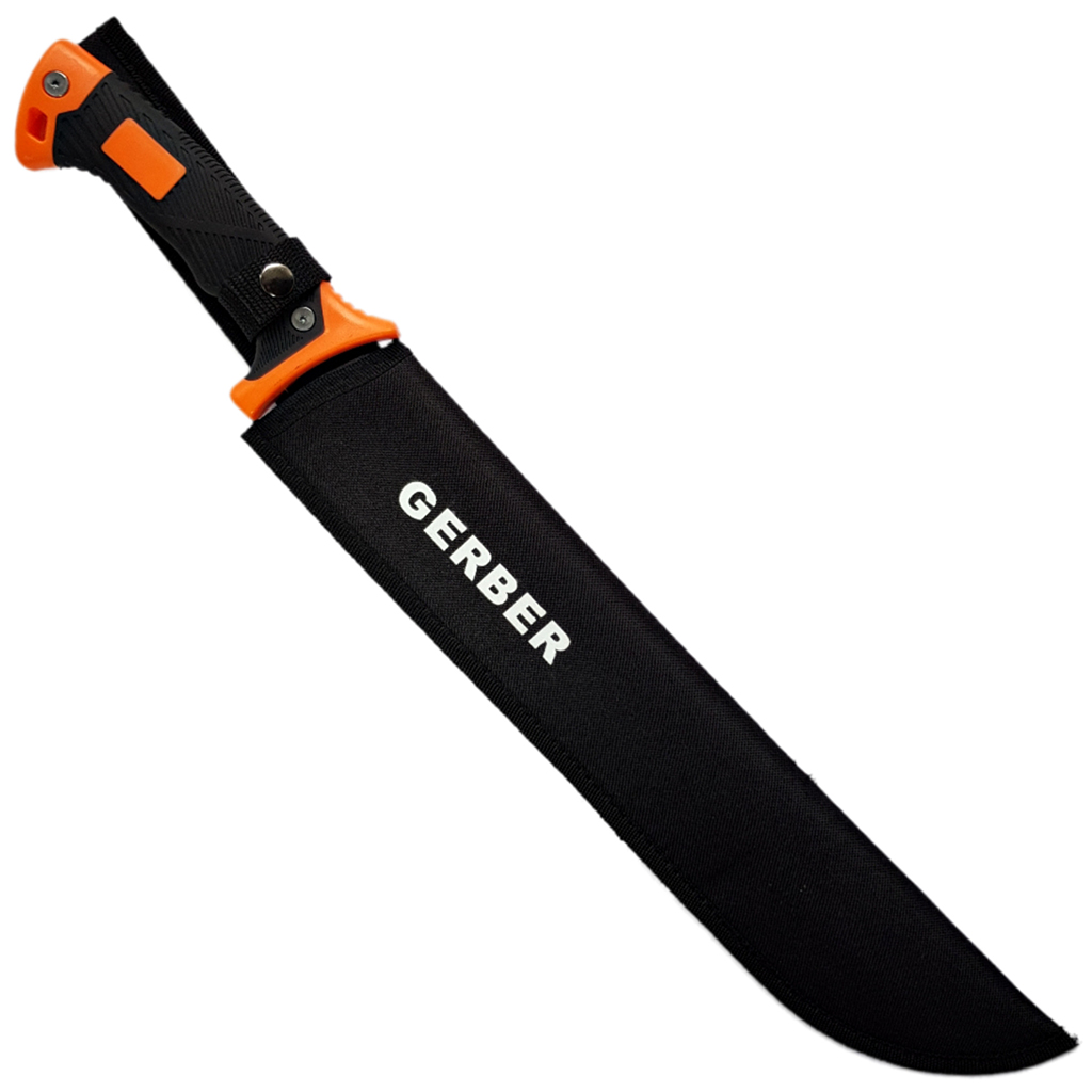 มีดเดินป่า มีดใบตาย GERBER Machete ขนาดยาว 21.3 นิ้ว (54 ซม.) พร้อมซองผ้าไนล่อนร้อยเข็มขัดสำหรับเก็บมีด