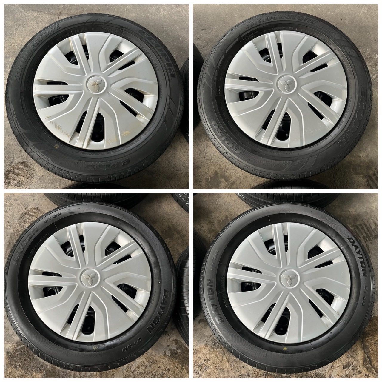 ✨ล้อกระทะพร้อมยาง✨4รู100✨Mitsu ขอบ 14 สภาพดี