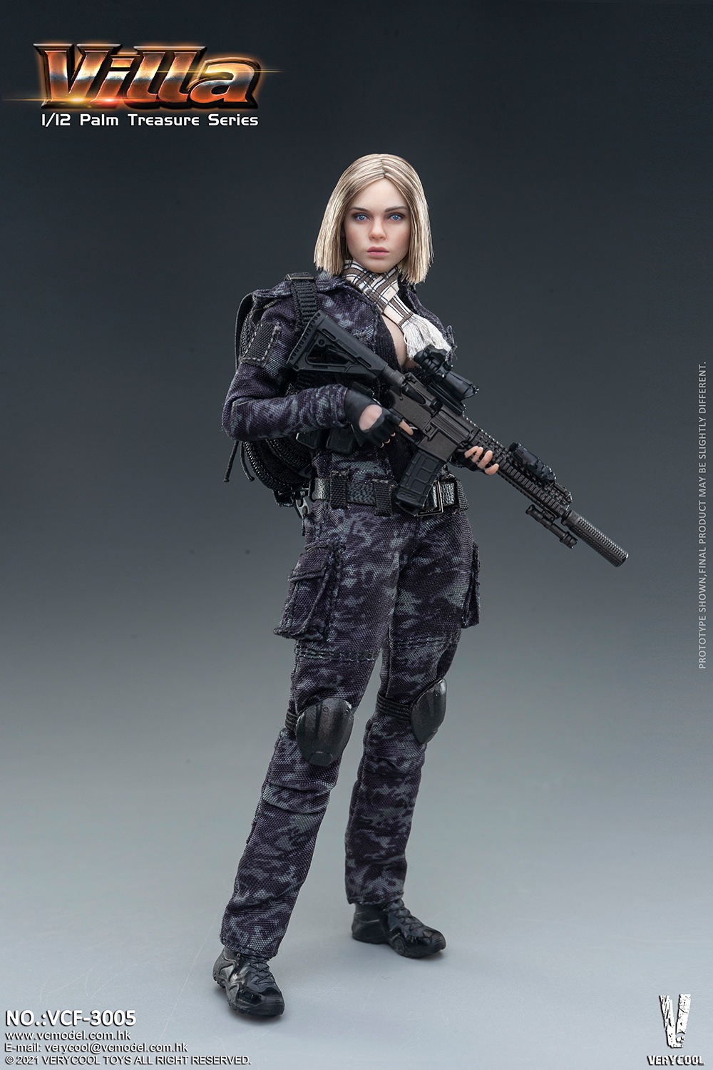 VERYCOOL VCF-3005 1/12 Black MC Camouflage Women Soldier - Villa