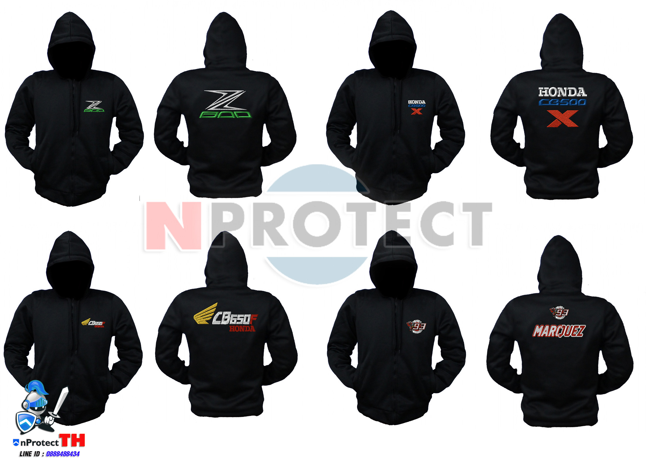 แบบงานปัก Logo บนเสื้อฮู้ด