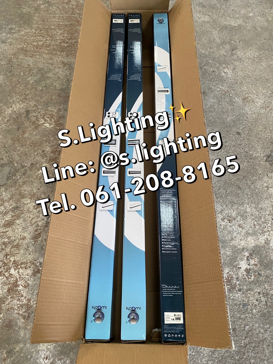 โคมไฟแขวนสลิงเพดาน Linear Office LED 3x18w แสงขาว (เปลี่ยนหลอดได้)