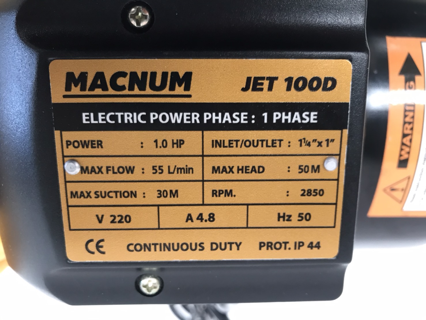 ปั๊มหอยโข่งเจ็ทคู่ 1"x1HP JET100D MACNUM(ฟรีค่าจัดส่ง)