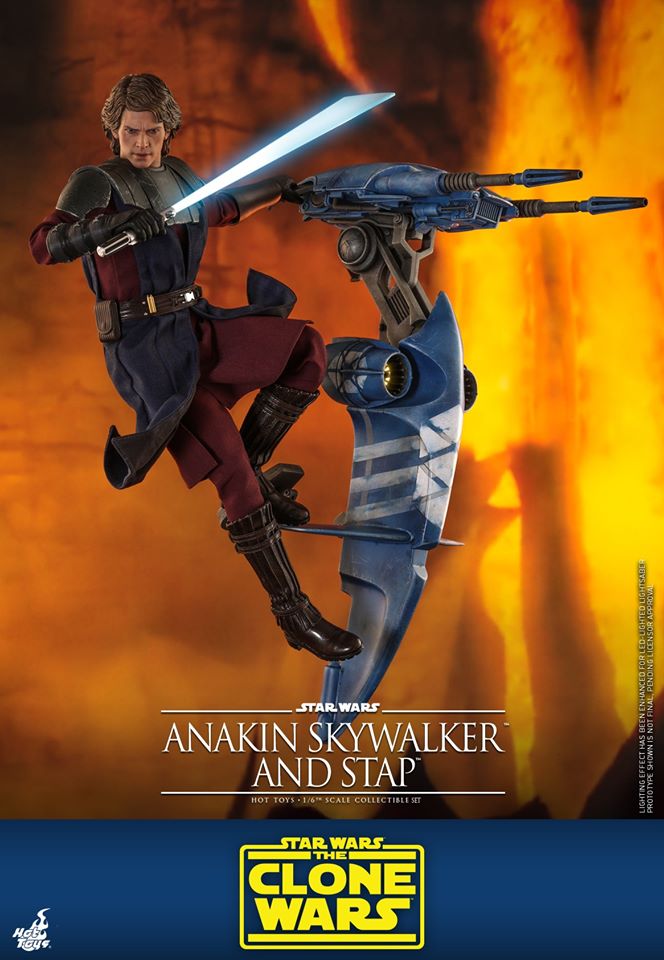 Hot Toys TMS020 1/6 Star Wars: The Clone Wars - Anakin Skywalker And Stap (Special Edition Bonus)